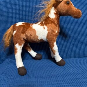 Spotted Brown and White Plush Horse Toy